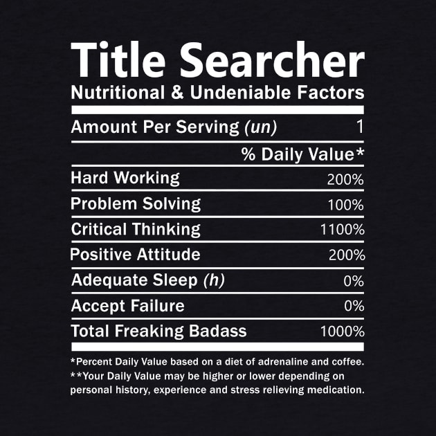 Title Searcher - Nutritional Factors by Skull Over Love